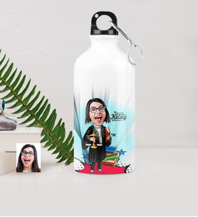 BK Gift Kişiye Özel Bayan Avukat Karikatürlü Metal Suluk 500 Ml 2
