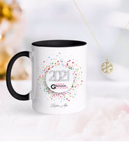 BK Gift Kişiye Özel 2024 Sana Mutluluk Getirsin Siyah Kupa ve Kar Tanesi Kolye-1 (Model 1)