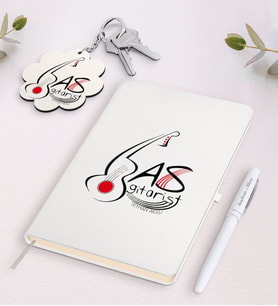 BK Gift Kişiye Özel Bas Gitarist Beyaz Defter Kalem ve Anahtarlık Hediye Seti-1 (Model 1)