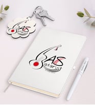 BK Gift Kişiye Özel Bas Gitarist Beyaz Defter Kalem ve Anahtarlık Hediye Seti-1 (Model 1)