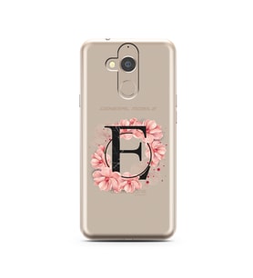 Pembe Çiçekli Harf Tasarım Süper Şeffaf Silikon Telefon Kılıfı General Mobile GM