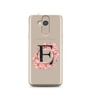 Pembe Çiçekli Harf Tasarım Süper Şeffaf Silikon Telefon Kılıfı General Mobile GM
