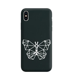 Iphone Xs Çizgi Tasarımlı Siyah Lansman Telefon Kılıfı