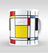 BK Gift Kişiye Özel Mondrian Beyaz Kupa Bardak-6