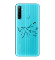 Çizgi Harita Tasarımlı Süper Şeffaf Silikon Telefon Kılıfı Oppo Realmi 6i