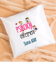 Psikoloji Öğretmeni Tasarımlı Kişiye Özel Hediye Psikoloji Öğretmeni Yastık