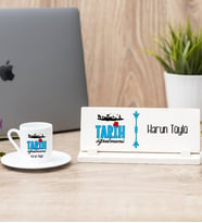 Tarih Öğretmeni Türk Kahvesi Fincanı Ve Masa İsimliği Hediye Seti