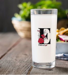 BK Gift Kişiye Özel Renkli Baskılı Harfli Rakı Bardağı-2 (Beyaz)