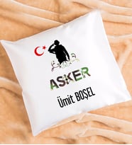 Asker Tasarımlı Kişiye Özel Hediye Asker Yastık