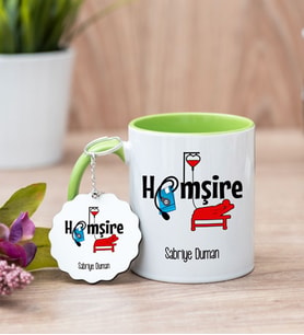 Hemşire Yeşil Kupa Bardak Ve Anahtarlık Set