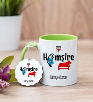 Hemşire Yeşil Kupa Bardak Ve Anahtarlık Set