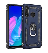 Microsonic Huawei P40 Lite E Kılıf Military Ring Holder Lacivert