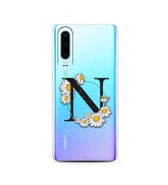 Papatya Harf Tasarım Süper Şeffaf Silikon Telefon Kılıfı Huawei P30   N-Harfi