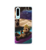 Baby Groot Tasarım Süper Şeffaf Silikon Telefon Kılıfı Huawei P30 