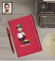 Kişiye Özel Elektrikçi Karikatürlü Kırmızı Defter Kalem Hediye Seti   Bay-1