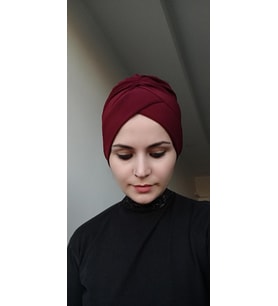 Kadın Çapraz Bone (Bordo)