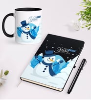 BK Gift Kişiye Özel Yılbaşı Mutlu Yıllar Siyah Defter Kalem ve Kupa Seti-21 (Model 1)