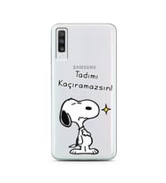 Snoopy Tasarımlı Süper Şeffaf Silikon Telefon Kılıfı Samsung A70