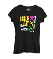 Green Day - Oh Love Siyah Kadın Tshirt