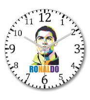 Ronaldo Duvar Saati Bombeli Gercek Cam