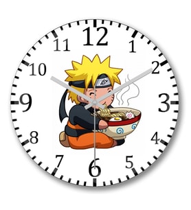Naruto Uzumaki Duvar Saati Bombeli Gercek Cam