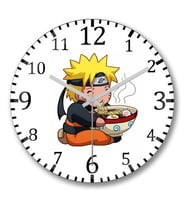 Naruto Uzumaki Duvar Saati Bombeli Gercek Cam