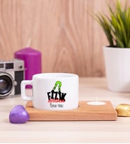 Fizik Öğretmeni Ahşap Altlıklı Mumlu Fincan