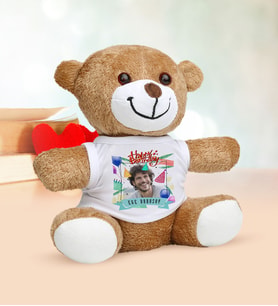 BK Gift Kişiye Özel Fotoğraflı Doğum Günü Peluş Ayıcık - 5