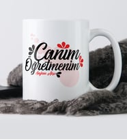 BK Gift Kişiye Özel Canım Öğretmenim Beyaz Kupa Bardak  3