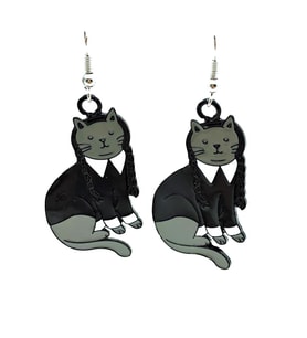 Sallantılı Yargıç Kedi Küpe bck01