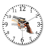 Magnum Guns Duvar Saati Bombeli Gercek Cam