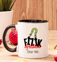 Fizik Öğretmenine Hediye İçi Ve Kulpu Renkli Kupa Bardak