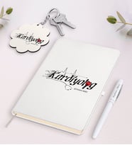 BK Gift Kişiye Özel Kardiyolog Beyaz Defter Kalem ve Anahtarlık Hediye Seti (Model 1)