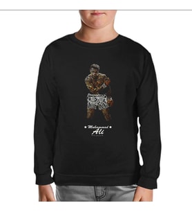 Muhammad Ali - Hard Punch Siyah Çocuk Sweatshirt