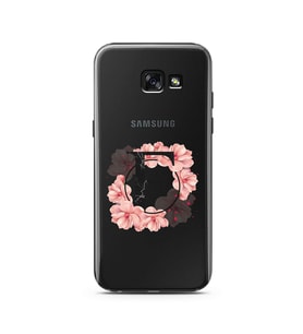 Pembe Çiçekli Harf Tasarım Süper Şeffaf Silikon Telefon Kılıfı Samsung A5 (2015)