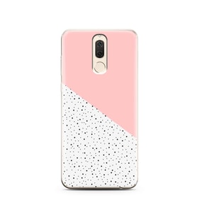 Pembe Puantiye Tasarımlı Süper Şeffaf Silikon Telefon Kılıfı Huawei Mate 10 Lite