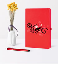 BK Gift Kişiye Özel Yılbaşı Mutlu Yıllar Temalı Kırmızı Defter Kalem Seti - 6