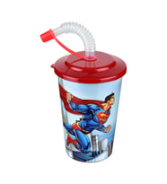 Süperman Kapaklı Pipetli Bardak 400 Ml.
