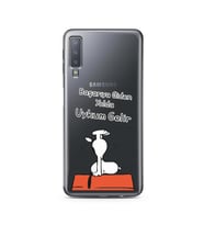Snoopy Tasarımlı Süper Şeffaf Silikon Telefon Kılıfı Samsung A7 (2018)