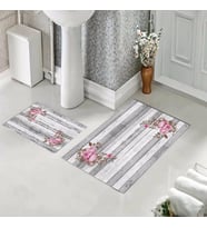 Banyo Halısı Ikili Klozet Takımı Kaymaz Tabanlı (60 xm x 100 cm + 40 cm x 60 cm) 
