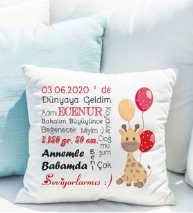 Yeni Doğan Bebek Yastığı Kişiye Özel