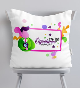 BK Gift Kişiye Özel En İyi Öğretmen  Yastık  1