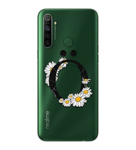Papatya Harf Tasarım Süper Şeffaf Silikon Telefon Kılıfı Oppo Realmi 5i Ö-Harfi