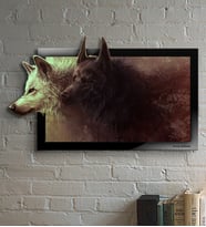 BK Gift Kişiye Özel 3d Ahşap Tablo Wolves 50x30 Cm