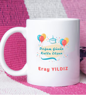 Doğum Günün Kutlu Olsun Tasarımlı Kişiye Özel Doğum Günü Kupa Bardak