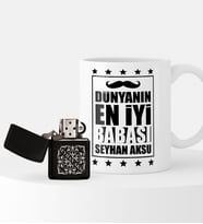 BK Gift Kişiye Özel Dünyanın En İyi Babası Benzinli Çakmak ve Kupa Seti-5 (Model 1)