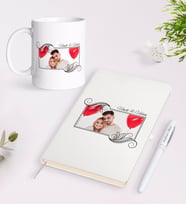 BK Gift Kişiye Özel İsimli Fotoğraflı Beyaz Defter Kalem ve Kupa Seti-32 (Model 1)