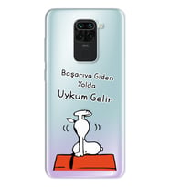 Snoopy Tasarımlı Süper Şeffaf Silikon Telefon Kılıfı Xiomai Redmi Note 9