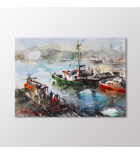 Arty Tablo OZB 101 100x140 Suluboya Balıkçı TekneleriSuluboya Balıkçı Tekneleri  (Karışık)
