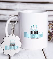 BK Gift Kişiye Özel Mesleki Kimya Mühendisi Beyaz Kupa ve Anahtarlık Hediye Seti-1 (Model 1)